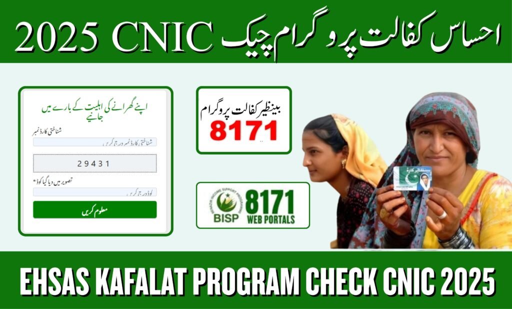 ehsas kafalat program check cnic 2025