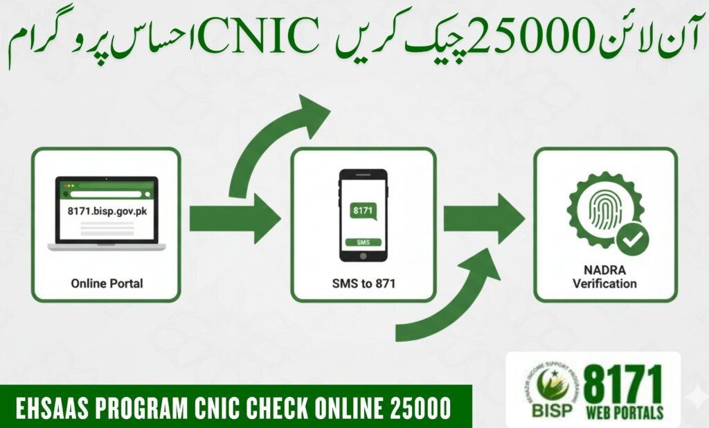 ehsaas program cnic check online 25000
