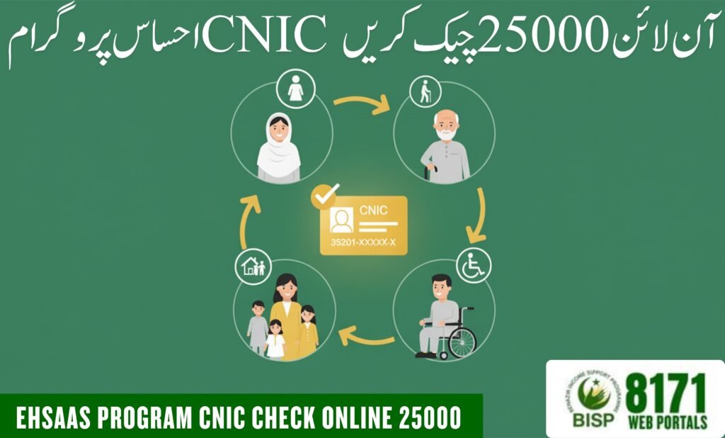 ehsaas program cnic check online 25000