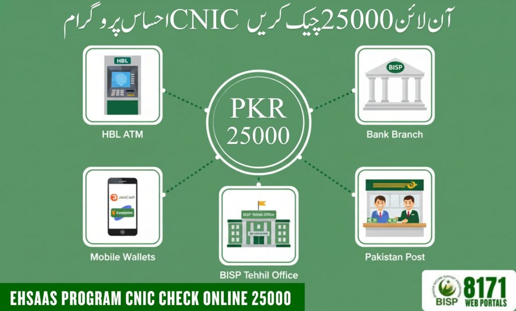 ehsaas program cnic check online 25000